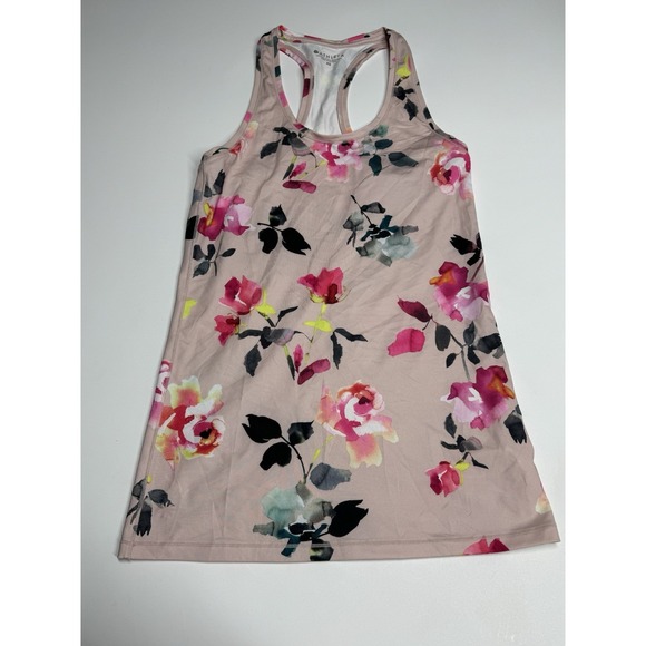 Athleta Tops - Athleta Tank Top Womens XS Shanti Pink Floral Printed Racerback Shirt Stretch